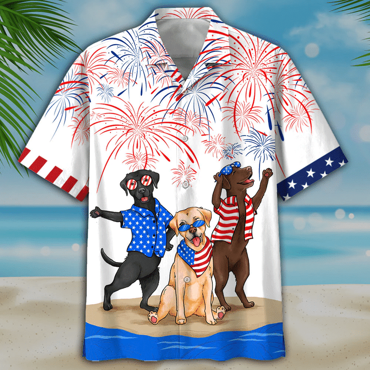 Labrador Hawaiian Shirts - Independence Is Coming, USA Patriotic Hawaiian Shirt