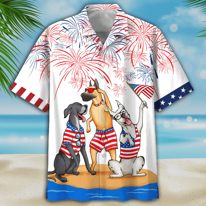 Great Dane Hawaiian Shirt - Independence Is Coming, USA Patriotic Hawaiian Shirt