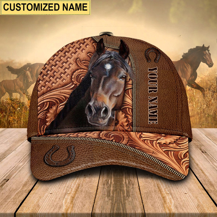 Horse Love Leather Pattern Printing Personalized Cap DDL20APR22CT3 Cap Humancustom - Unique Personalized Gifts Medium (50x60in) 