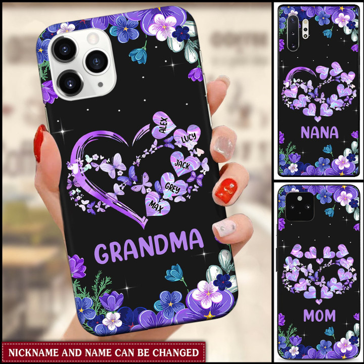 Personalized Nana Mom Heart Infinite Love Mother's Day Silicone Phone Case NLA06JUN22TT1