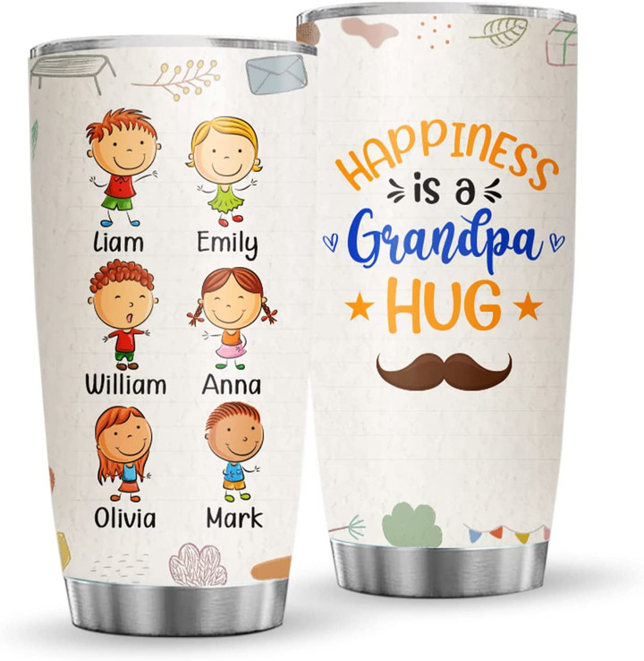 Grandpa Tumbler, Gifts for Dad Papa Travel Coffee Mug, Grandpa The Man The Myth The Bad Influence Insulated Curved Tumbler with Lid, Grandfather Gifts from Grandkids Kids Wife on Fathers Day, Birthday, Christmas