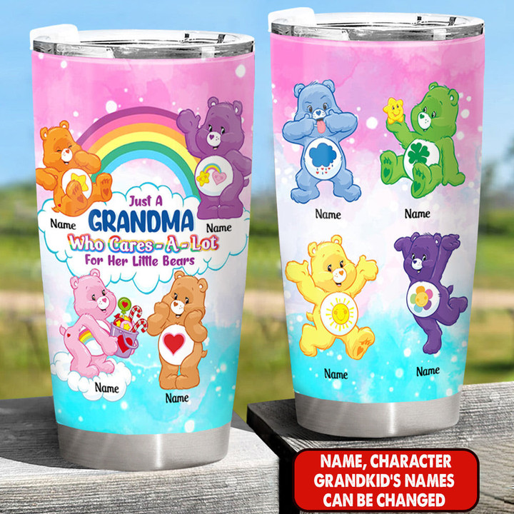 Personalized Just A Grams Who Care-A-Lot For Her Little Bears Tumbler
