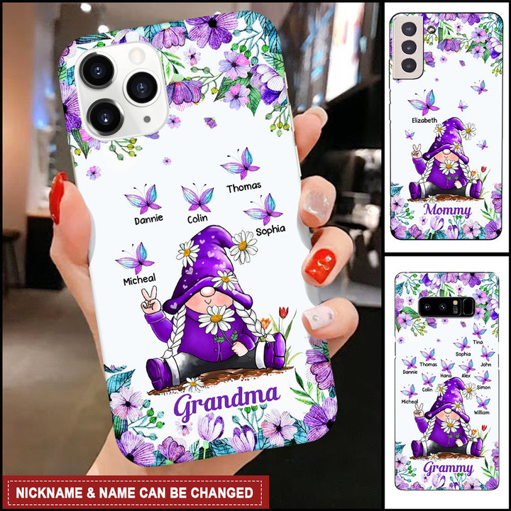 Custom Grandma Violet Gnome Phone Case