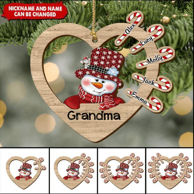 Personalized Grandma Snowman Ornament