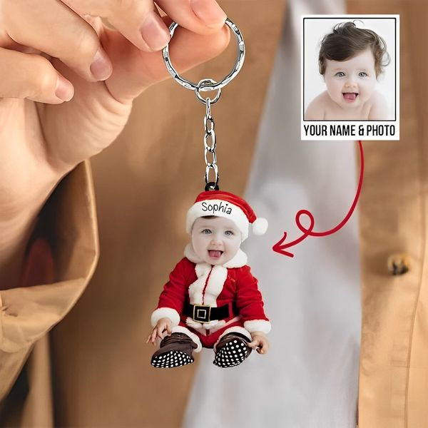 Custom Baby Christmas Keychain