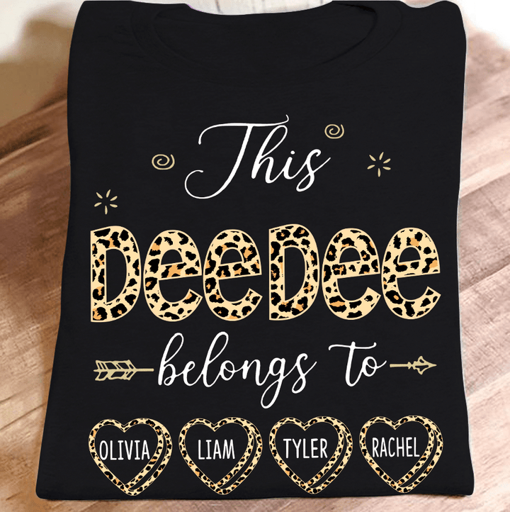 This DeeDee Belongs To Grandkids Leopard | Personalized T-Shirt