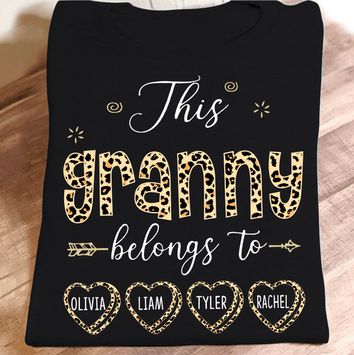 This Granny Belongs To Grandkids Leopard | Personalized T-Shirt