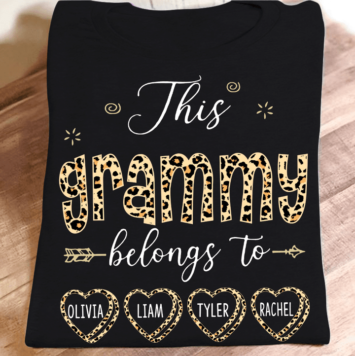 This Grammy Belongs To Grandkids Leopard | Personalized T-Shirt