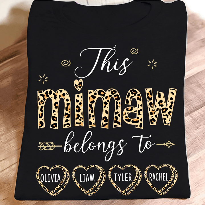 This Mimaw Belongs To Grandkids Leopard | Personalized T-Shirt