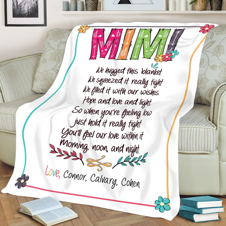 Mimi Gift Blanket, Customized Gift For Mimi, Mimi Throw Blanket Birthday Mothers Day Gift, Mimi Gift From Grandkids