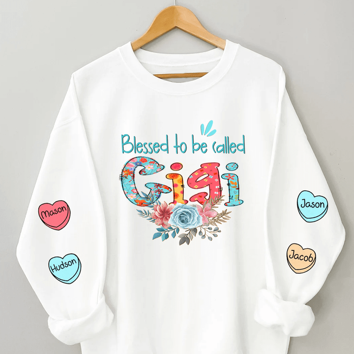 GiGi Flower With Grandkids 3d Sweater, Mother's Day Gift, Gift For Mama Grandma Nana Mimi, Mother's Day, 3d Shirt