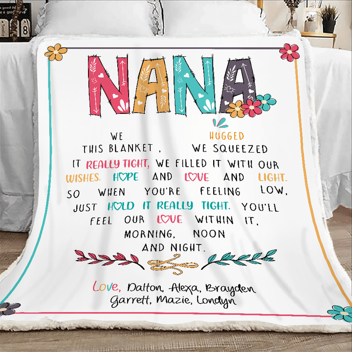 Nana- We Hugged This Blanket Heart - Blanket - Pamaheart