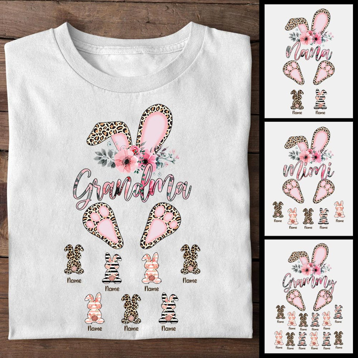 Easter With Little Bunnies Personalized Shirt For Grandma