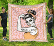 Peach For Uterine Cancer Girl Quilt Blanket