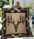 Deer Skull Camo Quilt Blanket Great Customized Gifts For Birthday Christmas Thanksgiving Perfect Gifts For Skull Lover