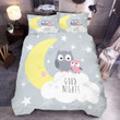 3d Cartoon Moon Star Owl Good Night Bed Sheets Spread Duvet Cover Bedding Set