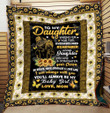 Personalized Sunflower Frame To My Daughter Quilt Blanket From Mom Straighten Your Crown Be Brave Be Beautiful Great Customized Blanket Gifts For Birthday Christmas Thanksgiving
