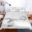 3D Snowfield White Horse Bed Sheets Duvet Cover Bedding Set