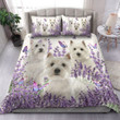 West Highland White Terrier And Lavender Cotton Bed Sheets Spread Comforter Duvet Cover Bedding Sets