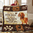 Dachshund Dog Loo Back Look Ahead Quilt Blanket Great Customized Blanket Gifts For Birthday Christmas Thanksgiving
