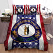 Kentucky State Seal Over Us Flag Bed Sheets Spread Comforter Duvet Cover Bedding Sets