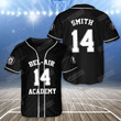 Personalized Bel-Air Academy 14 Black Unisex Custom Name Baseball Tee Jersey Shirt