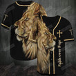 God Faith Over Fear Lion King Jesus Baseball Tee Jersey Shirt