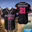 Personalized Puerto Rico Custom Name And Number Baseball Tee Jersey Shirt