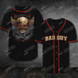 Skull - Bad Guy Baseball Tee Jersey Shirt