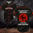Deer Hunter Old Man Black Baseball Tee Jersey Shirt