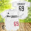 Personalized Inspired Marijuana Custom Name And Number Baseball Tee Jersey Shirt