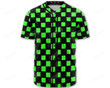 Black And Green Checkered Baseball Jersey, Baseball Shirt