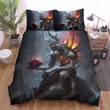Halloween Demon Holding A Red Heart Bed Sheets Spread Duvet Cover Bedding Sets