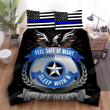 Feel Safe At Night Sleep With A Police Officer American Blue Stripe Flag Bedding Set