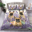 French Bulldog And Lavender Cotton Bed Sheets Spread Comforter Duvet Cover Bedding Sets