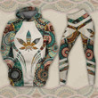 Hippie Pot Leaf Hoodie And Legging All Over Printed