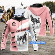 Personalized Harness Racing Pink Custom Name 3D All Over Print Hoodie, Zip-up Hoodie