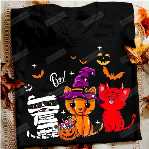 Adorable Cat Halloween Gifts T-Shirt Short-Sleeves Tshirt Great Customized Gifts For Birthday Halloween