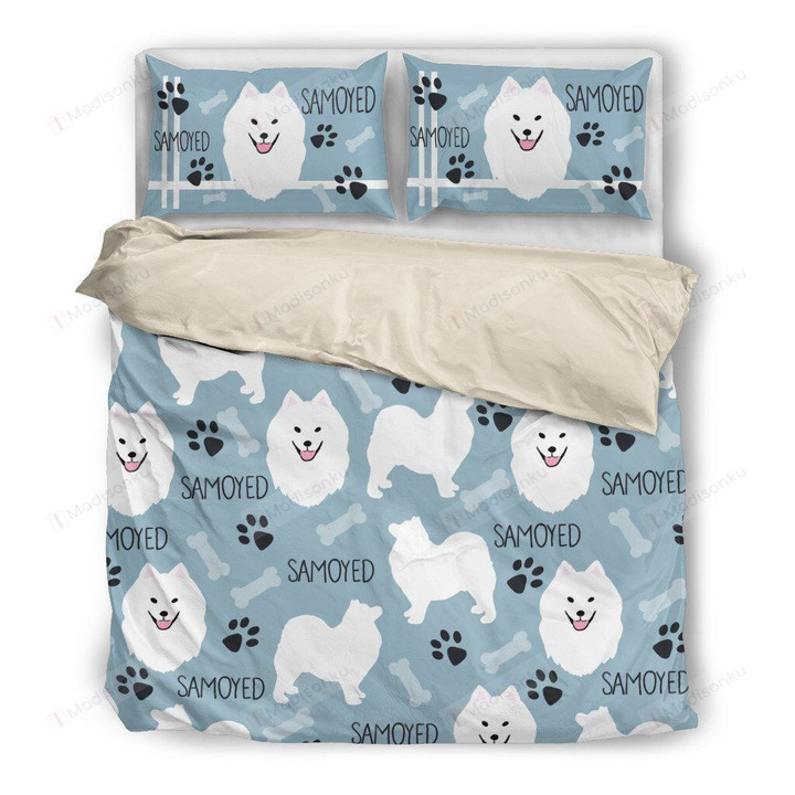 Samoyed Cotton Bed Sheets Spread Comforter Duvet Cover Bedding Sets