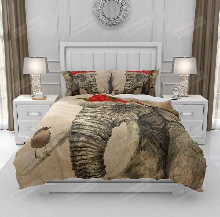 Elephant Cotton Bed Sheets Spread Comforter Duvet Cover Bedding Sets