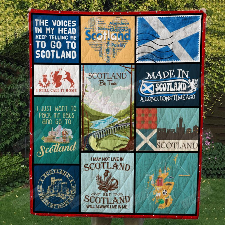 Scotland I Just Want To Pack My Bags Quilt Blanket Great Customized Gifts For Birthday Christmas Thanksgiving Perfect Gifts For Scotland