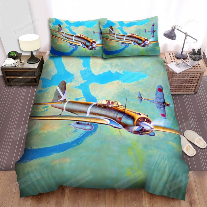 Military Weapon Ww2, The Ijaaf Curving The Plane Bed Sheets Spread Duvet Cover Bedding Sets