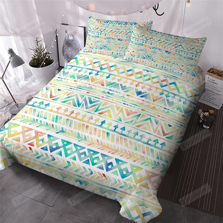 Rainbow Aztec Cotton Bed Sheets Spread Comforter Duvet Cover Bedding Sets