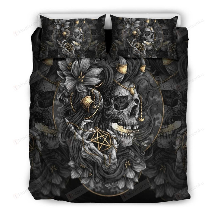 Skull Bed Sheets Spread Duvet Cover Bedding Sets
