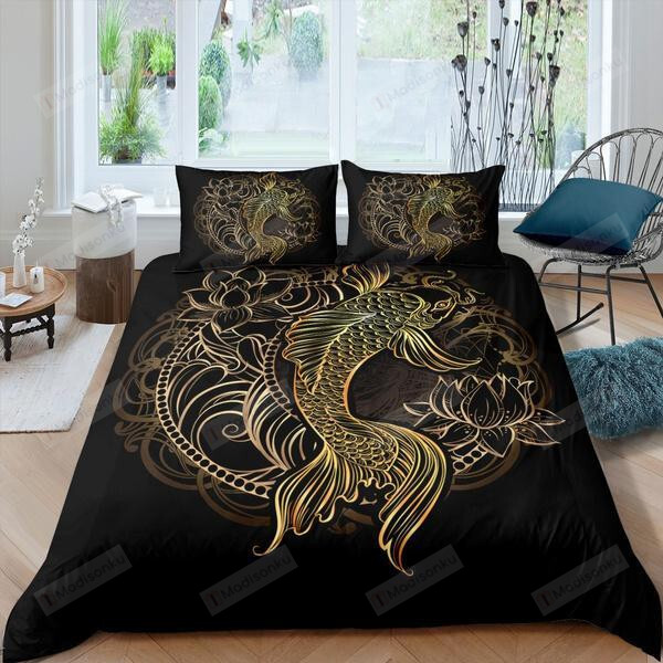 Koi Fish Bed Sheets Spread Comforter Duvet Cover Bedding Sets