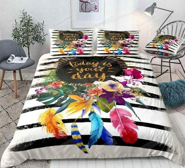 Black Stripe Floral Cotton Bed Sheets Spread Comforter Duvet Cover Bedding Sets
