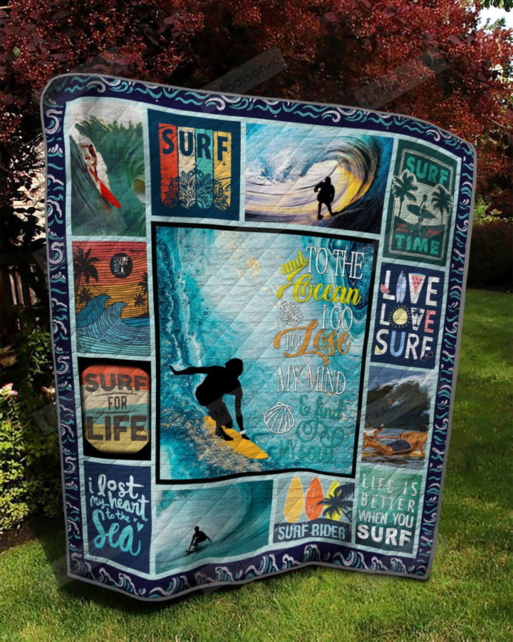 Surfing Life Is Better When You Surf Quilt Blanket Great Customized Blanket Gifts For Birthday Christmas Thanksgiving