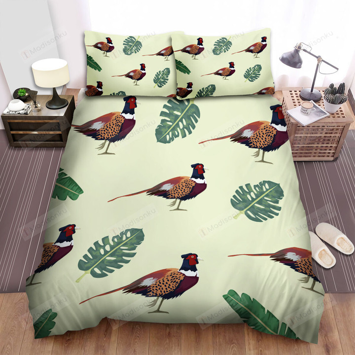 The Wild Chicken - The Pheasant And The Green Leaves Bed Sheets Spread Duvet Cover Bedding Sets