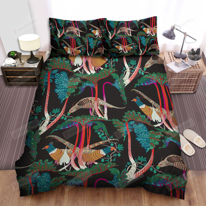 The Wild Chicken - The Pheasant Fabric Pattern Bed Sheets Spread Duvet Cover Bedding Sets