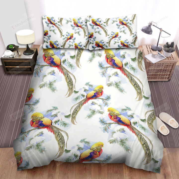 The Wild Chicken - The Blonde Head Pheasant Pattern Bed Sheets Spread Duvet Cover Bedding Sets